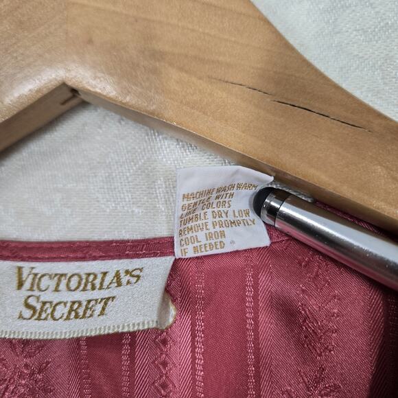 VTG Victoria's Secret Gold Label Cropped Top S Pink Coral Button Front Flare Slv - Picture 9 of 12